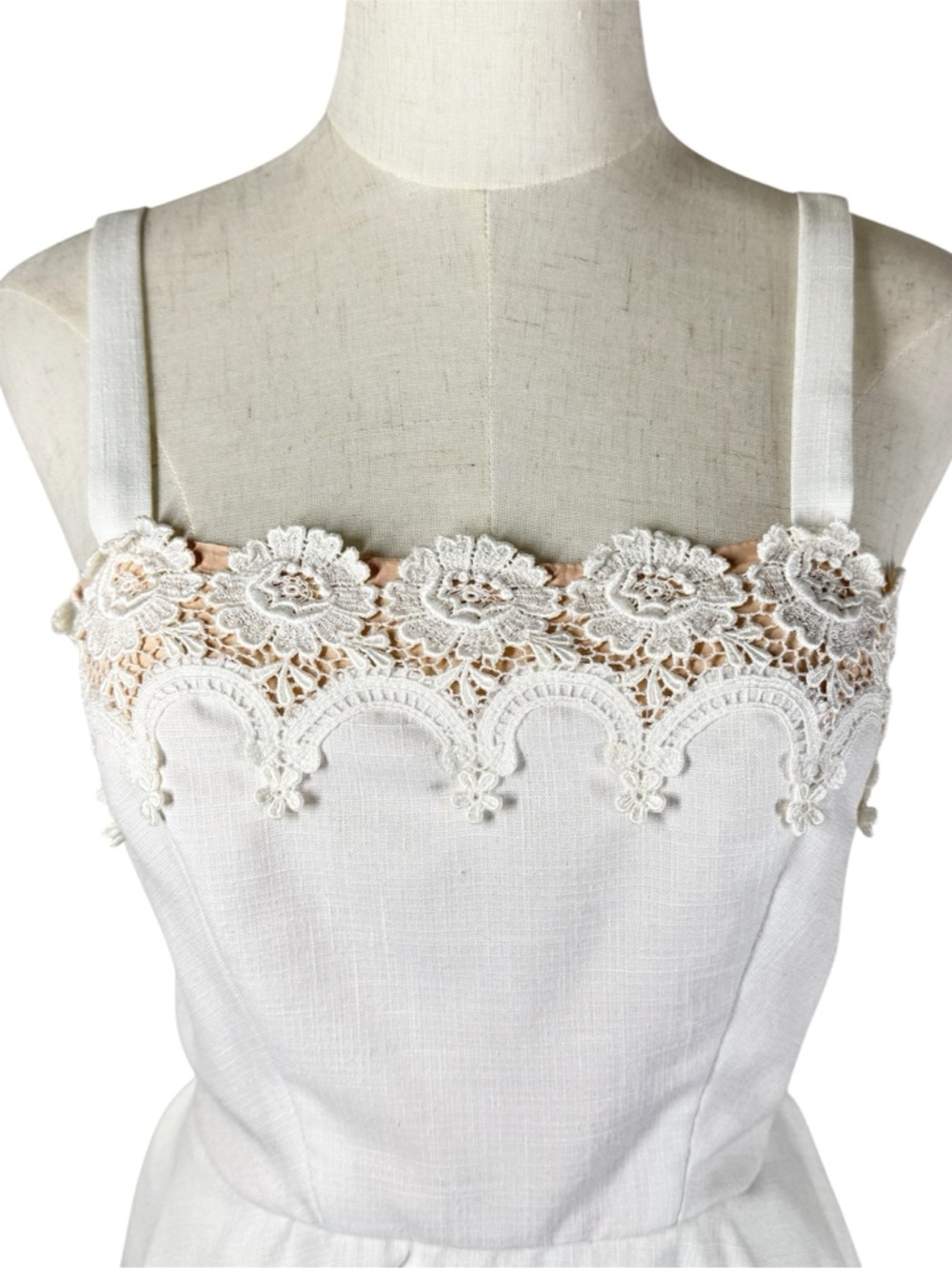 Vintage Lilli Diamond White Fit Flare Dress Size XS Retro Wedding Bride Marilyn - Picture 3 of 12